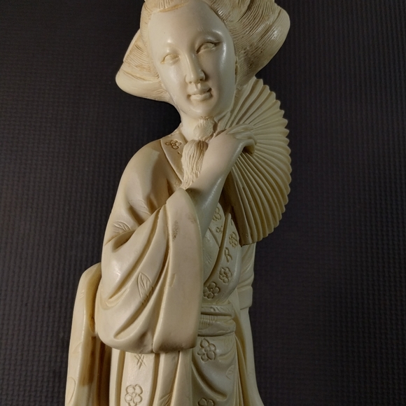 Art Vintage Alabaster Resin Japanese Geisha Figurine Poshmark